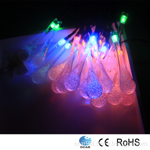 CE RoHS approval water drop shape decorative Christmas string light